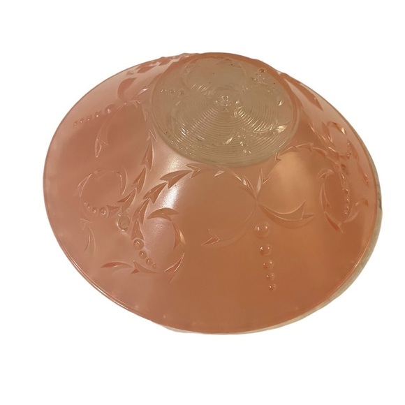 Other - Vintage Antique Pink Ceiling Light Glass Shade Art Deco Scalloped Edge